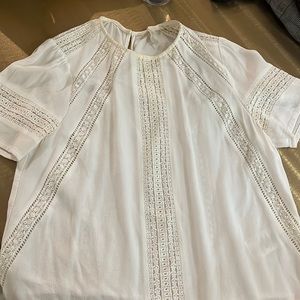Maje White Short Sleeve Patterned Shirt